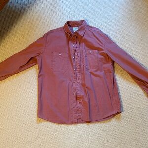 LL Bean Men's Dark Salmon Button-Up Shirt